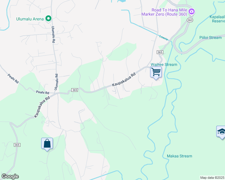 map of restaurants, bars, coffee shops, grocery stores, and more near 585 Kaupakalua Road in Maui County