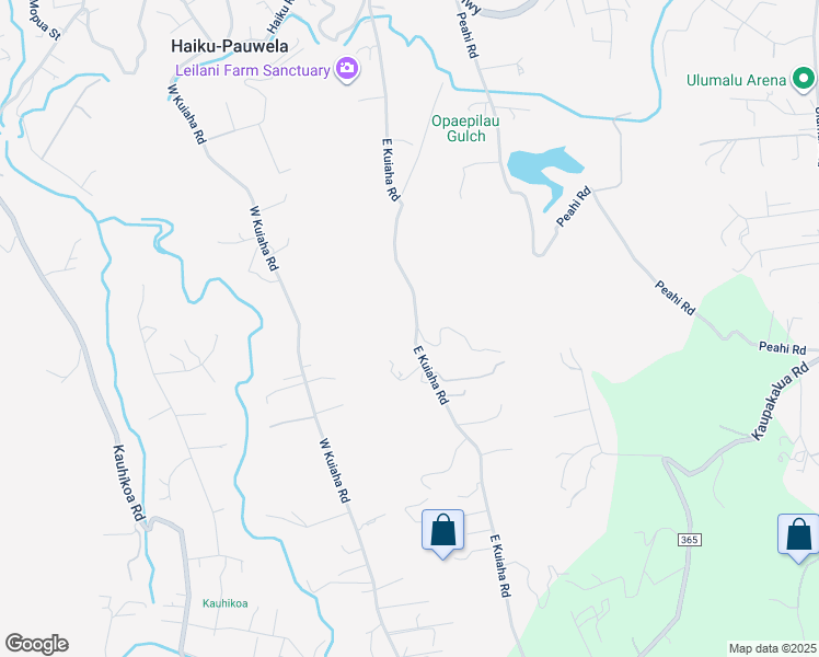 map of restaurants, bars, coffee shops, grocery stores, and more near 590 East Kuiaha Road in Haiku-Pauwela
