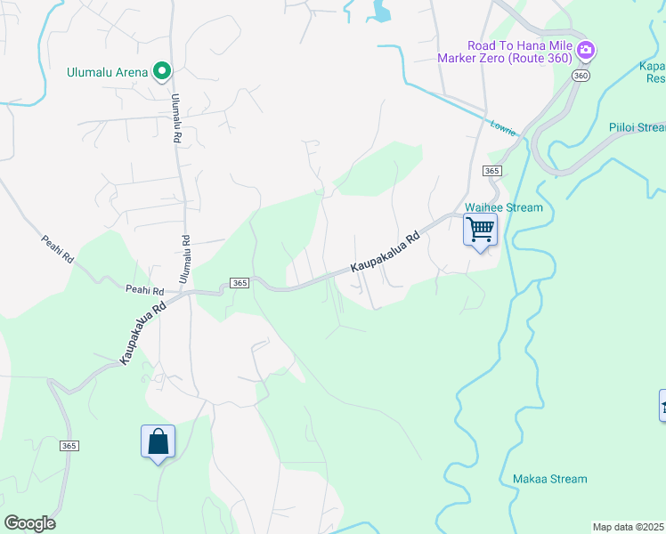 map of restaurants, bars, coffee shops, grocery stores, and more near 610 Kaupakalua Road in Haiku-Pauwela