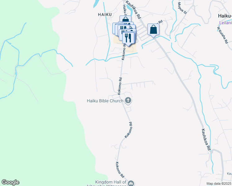 map of restaurants, bars, coffee shops, grocery stores, and more near 103 Hekuawa Street in Haiku-Pauwela