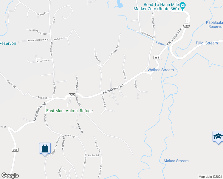 map of restaurants, bars, coffee shops, grocery stores, and more near Kaupakalua Rd & Kaiapa Pl in Haiku-Pauwela