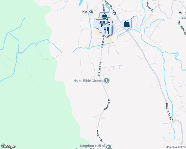 map of restaurants, bars, coffee shops, grocery stores, and more near 103 Hekuawa Street in Haiku-Pauwela