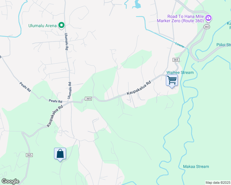 map of restaurants, bars, coffee shops, grocery stores, and more near 579 Kawelo Road in Haiku-Pauwela