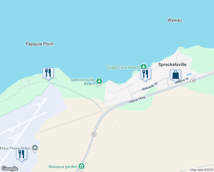 map of restaurants, bars, coffee shops, grocery stores, and more near 476 Laulea Place in Paia
