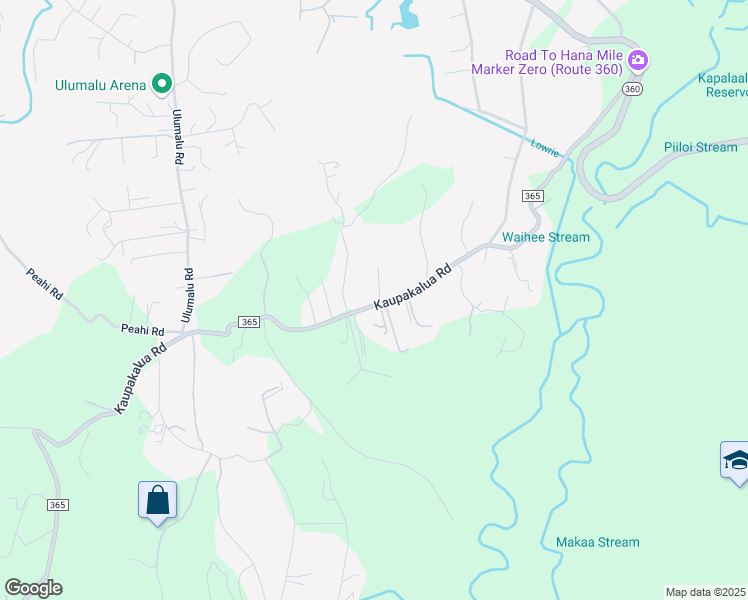 map of restaurants, bars, coffee shops, grocery stores, and more near 585 Kaupakalua Road in Maui County