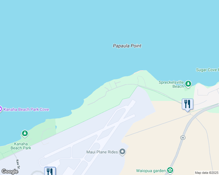 map of restaurants, bars, coffee shops, grocery stores, and more near 590 Stable Road in Paia