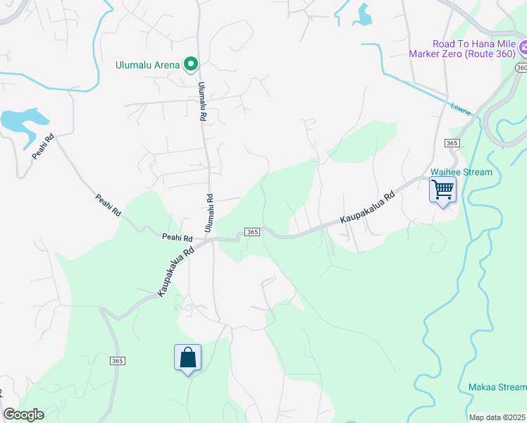 map of restaurants, bars, coffee shops, grocery stores, and more near 906 Hoomalolo Place in Haiku-Pauwela