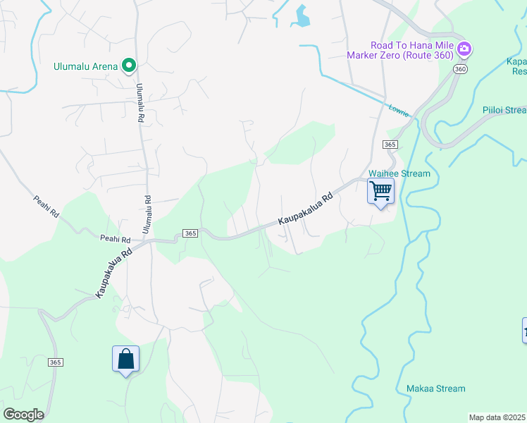 map of restaurants, bars, coffee shops, grocery stores, and more near 610 Kaupakalua Road in Haiku-Pauwela