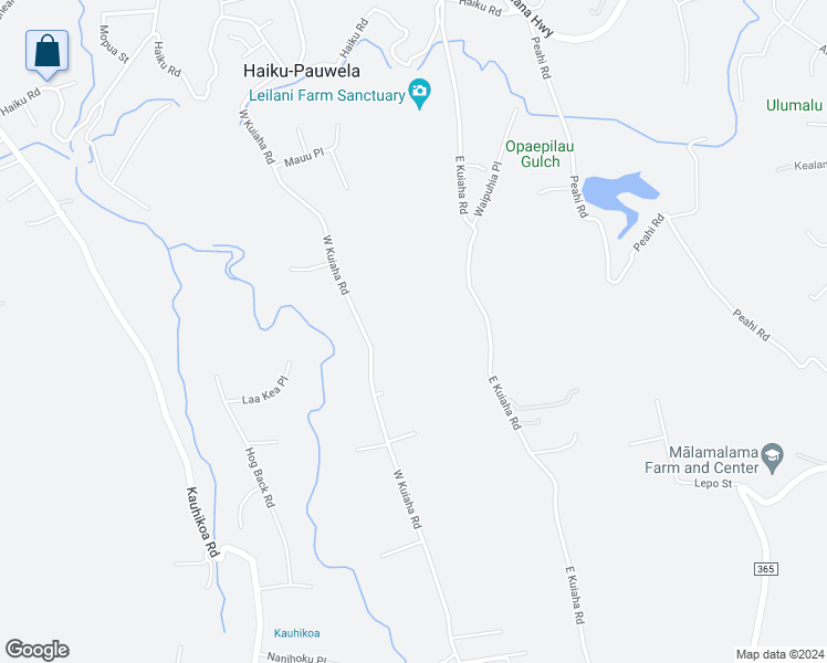 map of restaurants, bars, coffee shops, grocery stores, and more near 1085 West Kuiaha Road in Haiku-Pauwela