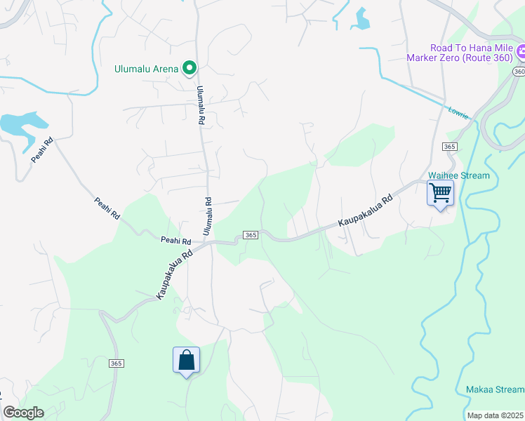 map of restaurants, bars, coffee shops, grocery stores, and more near 450 Hoomalolo Place in Haiku-Pauwela