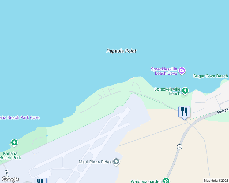 map of restaurants, bars, coffee shops, grocery stores, and more near 581 Stable Road in Paia