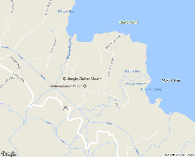 map of restaurants, bars, coffee shops, grocery stores, and more near 47 Door of Faith Road in Maui County