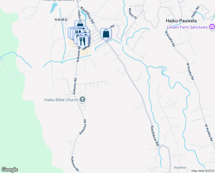 map of restaurants, bars, coffee shops, grocery stores, and more near 2645 Alohia Place in Haiku-Pauwela