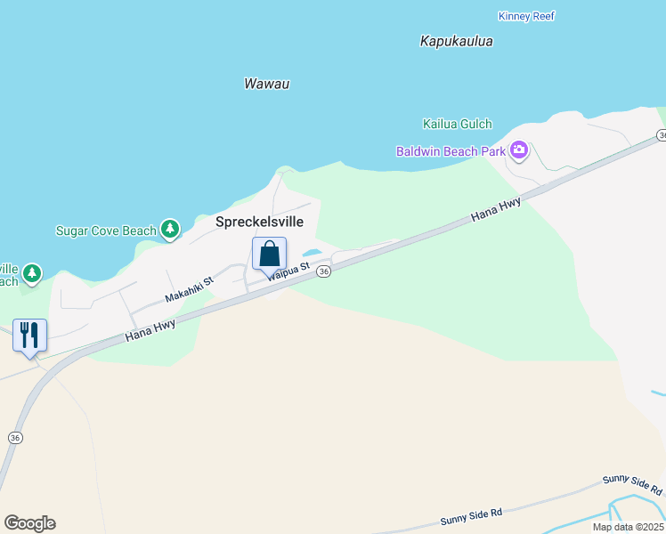 map of restaurants, bars, coffee shops, grocery stores, and more near 10 Ulupua Place in Paia