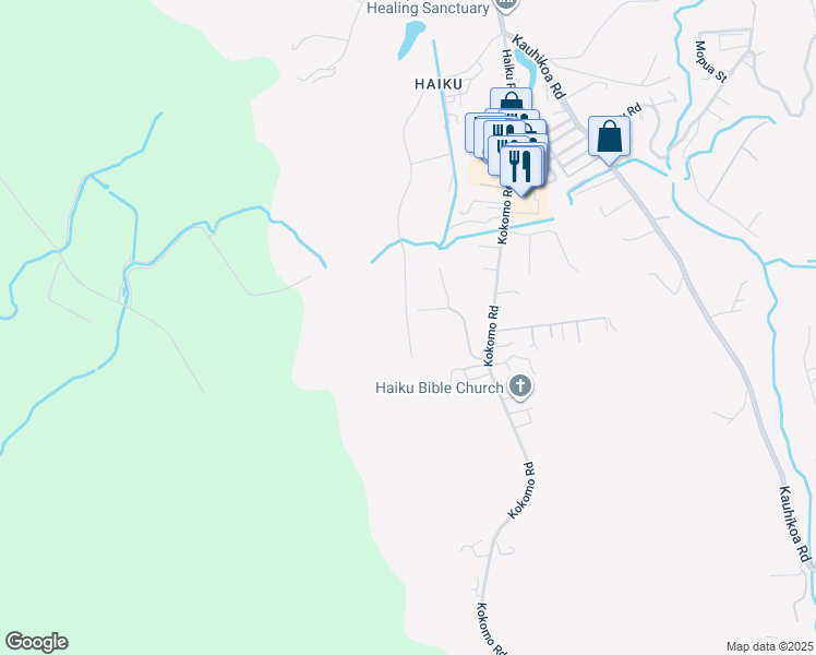 map of restaurants, bars, coffee shops, grocery stores, and more near 1022 Auwaha Street in Haiku-Pauwela