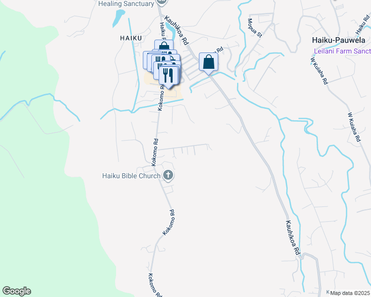 map of restaurants, bars, coffee shops, grocery stores, and more near 2600 Alohia Place in Haiku-Pauwela