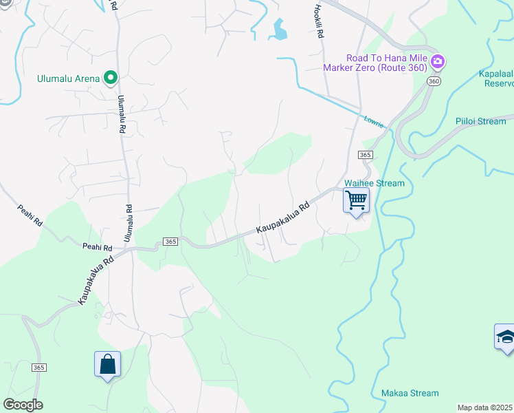 map of restaurants, bars, coffee shops, grocery stores, and more near 550 Kaiapa Place in Haiku-Pauwela