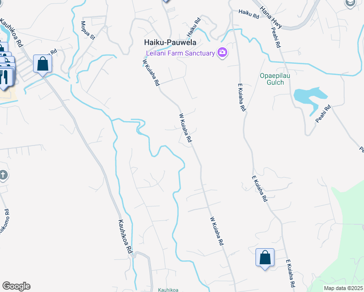 map of restaurants, bars, coffee shops, grocery stores, and more near 1000 West Kuiaha Road in Haiku-Pauwela
