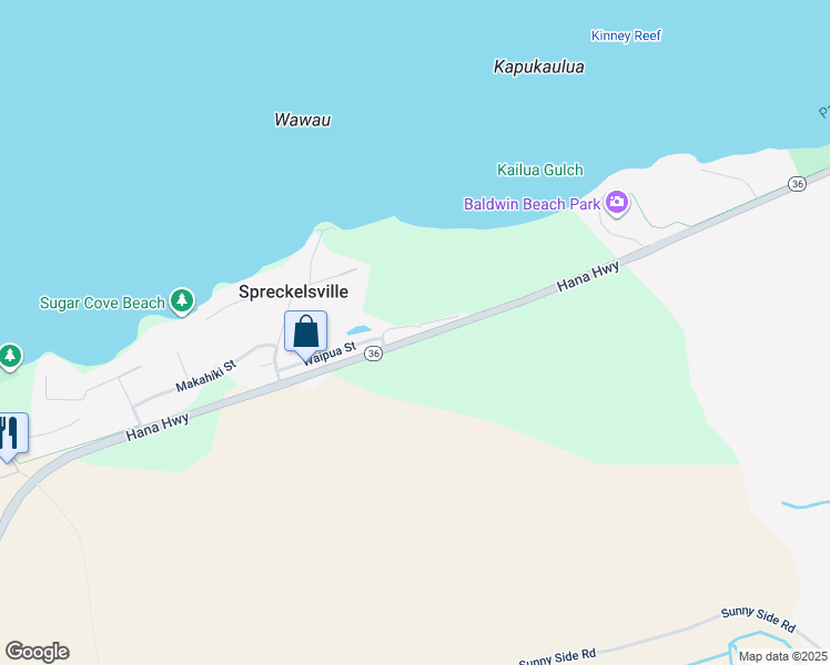 map of restaurants, bars, coffee shops, grocery stores, and more near 74 Ulupua Place in Paia