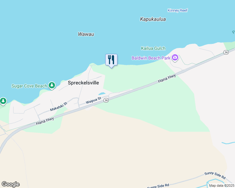 map of restaurants, bars, coffee shops, grocery stores, and more near 74 Ulupua Place in Paia