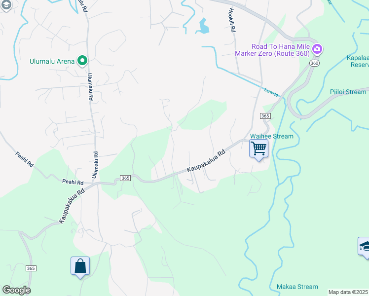 map of restaurants, bars, coffee shops, grocery stores, and more near 540 Kaiapa Place in Haiku-Pauwela