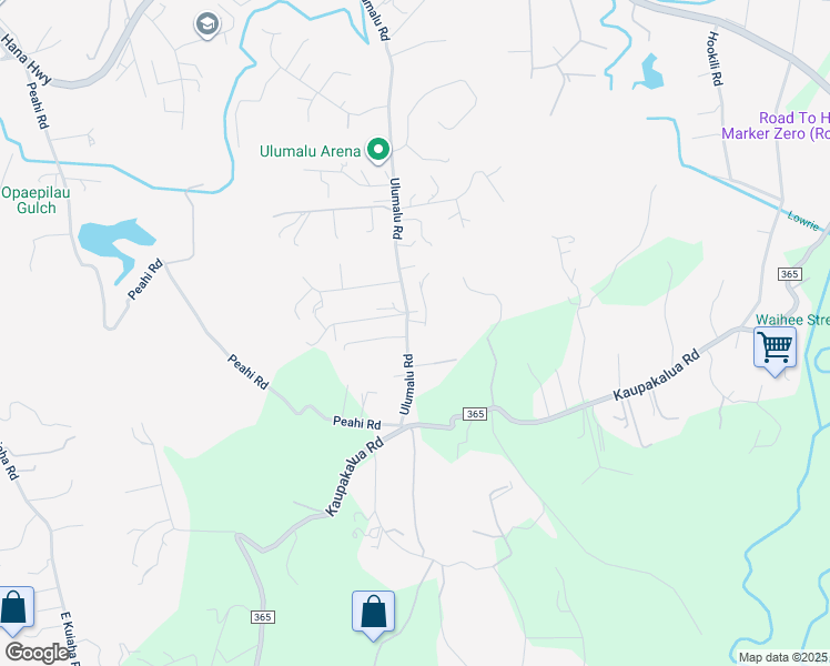 map of restaurants, bars, coffee shops, grocery stores, and more near 485 Ulumalu Road in Haiku-Pauwela