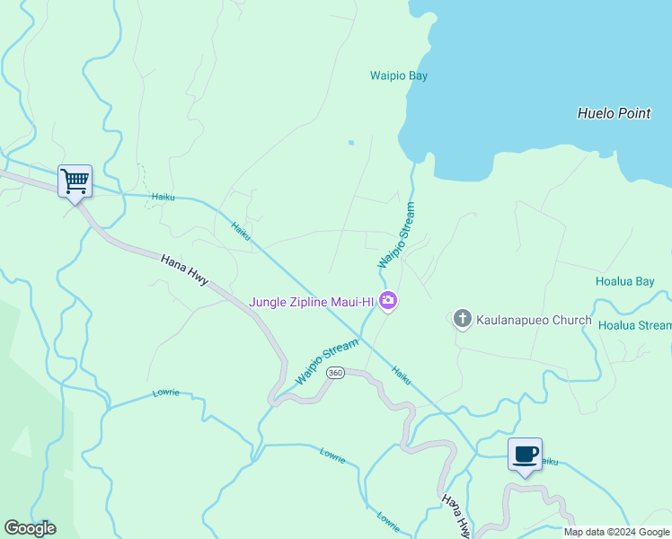 map of restaurants, bars, coffee shops, grocery stores, and more near 180 Mokupapa Road in Maui County