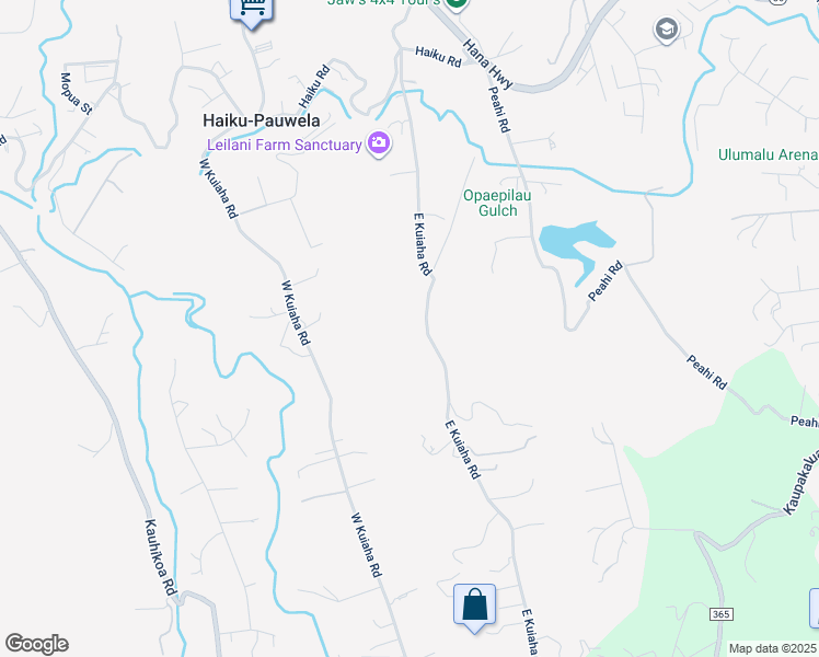 map of restaurants, bars, coffee shops, grocery stores, and more near 480 East Kuiaha Road in Haiku-Pauwela