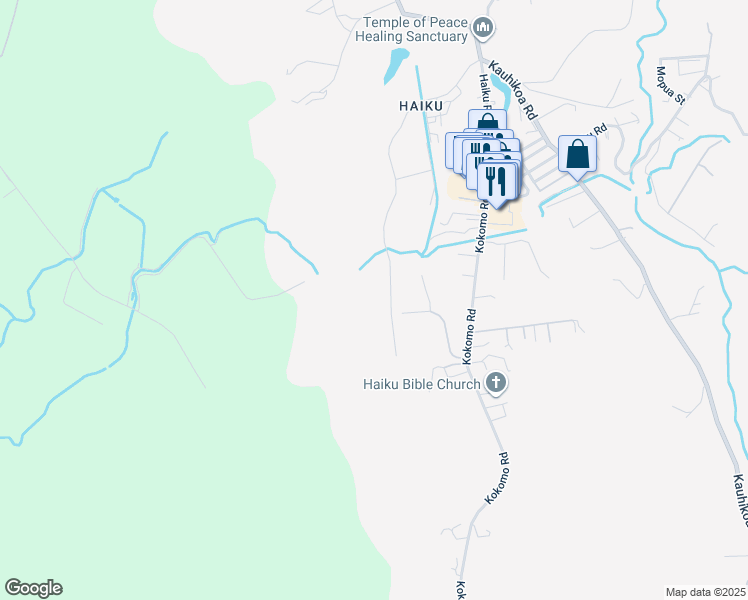 map of restaurants, bars, coffee shops, grocery stores, and more near 940 Auwaha Street in Haiku-Pauwela