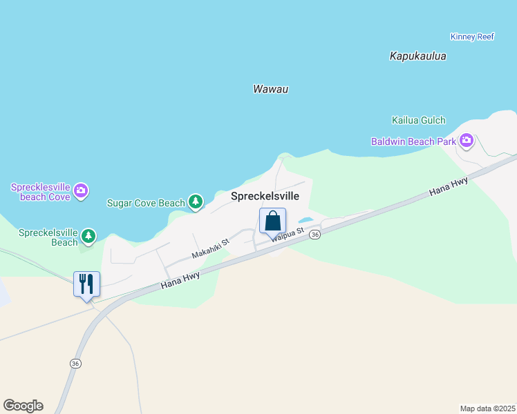 map of restaurants, bars, coffee shops, grocery stores, and more near in Spreckelsville