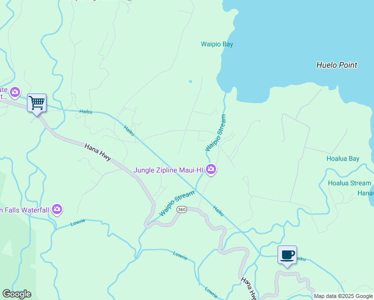 map of restaurants, bars, coffee shops, grocery stores, and more near Mokupapa Road in Maui County