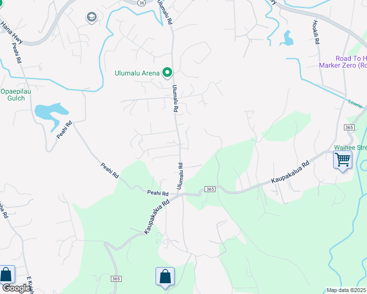 map of restaurants, bars, coffee shops, grocery stores, and more near 467 Ulumalu Road in Haiku-Pauwela