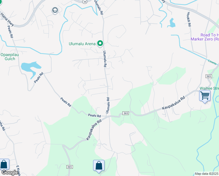 map of restaurants, bars, coffee shops, grocery stores, and more near 467 Ulumalu Road in Haiku-Pauwela