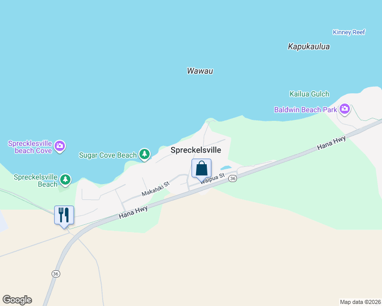 map of restaurants, bars, coffee shops, grocery stores, and more near in Spreckelsville