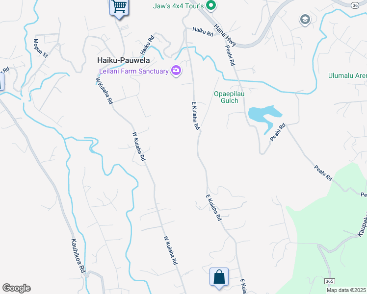 map of restaurants, bars, coffee shops, grocery stores, and more near 480 East Kuiaha Road in Haiku-Pauwela