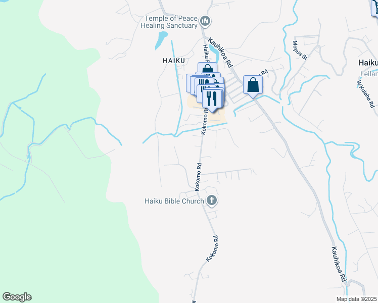 map of restaurants, bars, coffee shops, grocery stores, and more near 218 Hekuawa Street in Haiku-Pauwela