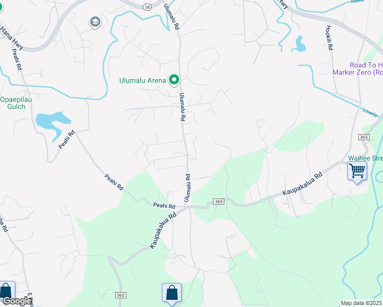 map of restaurants, bars, coffee shops, grocery stores, and more near 455 Ulumalu Road in Haiku-Pauwela