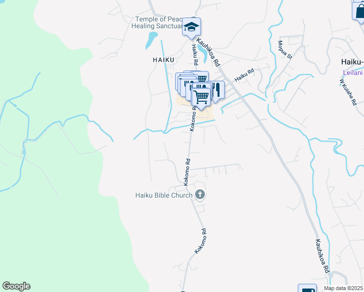 map of restaurants, bars, coffee shops, grocery stores, and more near 15 Koi Koi Place in Haiku-Pauwela