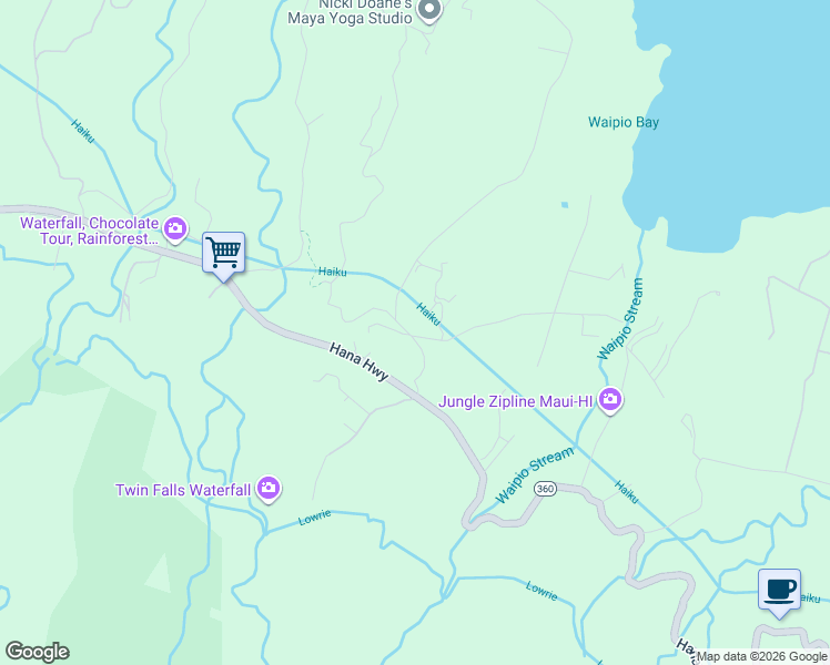 map of restaurants, bars, coffee shops, grocery stores, and more near 43 Mokupapa Road in Maui County