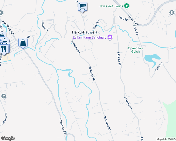 map of restaurants, bars, coffee shops, grocery stores, and more near 810 West Kuiaha Road in Haiku-Pauwela