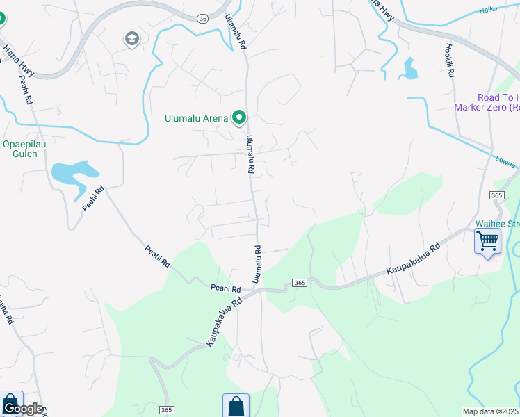 map of restaurants, bars, coffee shops, grocery stores, and more near 441 Ulumalu Road in Haiku-Pauwela