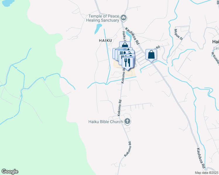 map of restaurants, bars, coffee shops, grocery stores, and more near 262 Hekuawa Street in Haiku-Pauwela