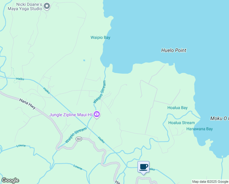 map of restaurants, bars, coffee shops, grocery stores, and more near 85 East Waipio Road in Maui County