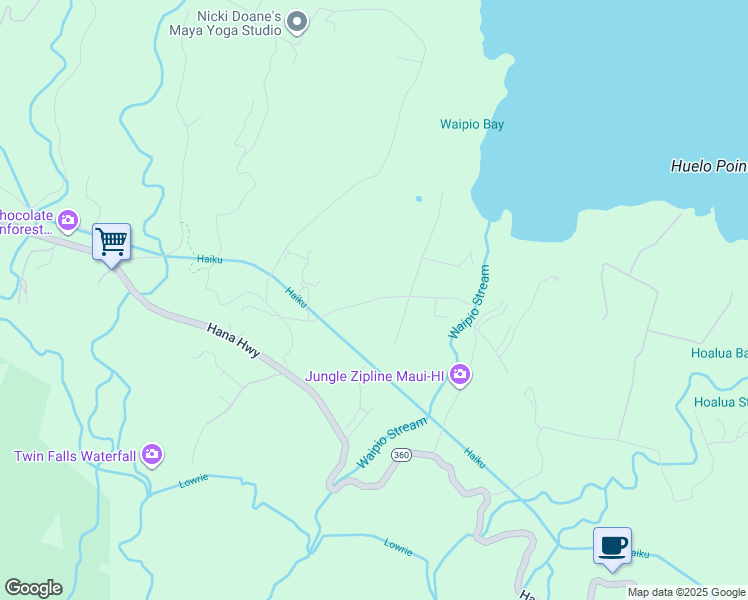 map of restaurants, bars, coffee shops, grocery stores, and more near Mokupapa Road in Maui County
