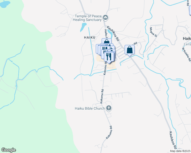 map of restaurants, bars, coffee shops, grocery stores, and more near 262 Hekuawa Street in Haiku-Pauwela