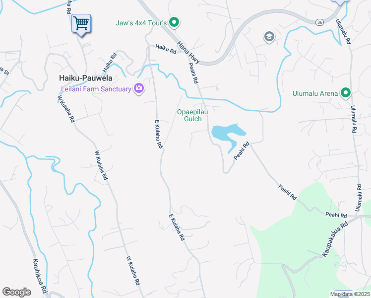 map of restaurants, bars, coffee shops, grocery stores, and more near 75 Aloha Aina Place in Haiku-Pauwela