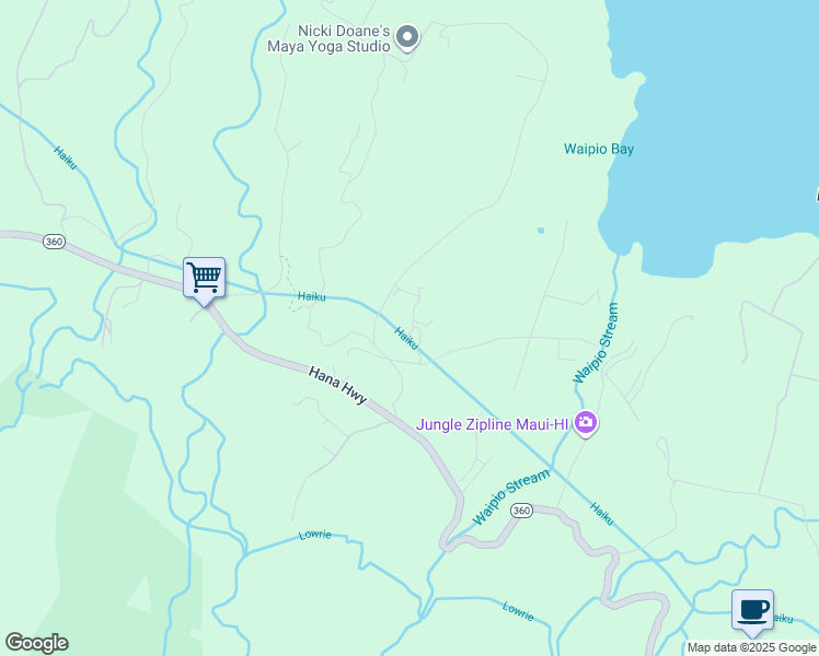 map of restaurants, bars, coffee shops, grocery stores, and more near 51 Mokupapa Road in Maui County