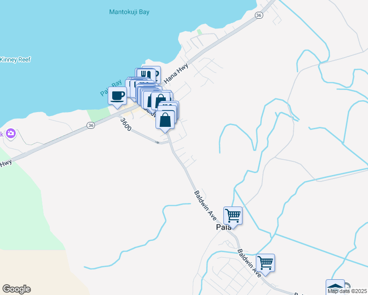 map of restaurants, bars, coffee shops, grocery stores, and more near 35 Nihi Place in Paia