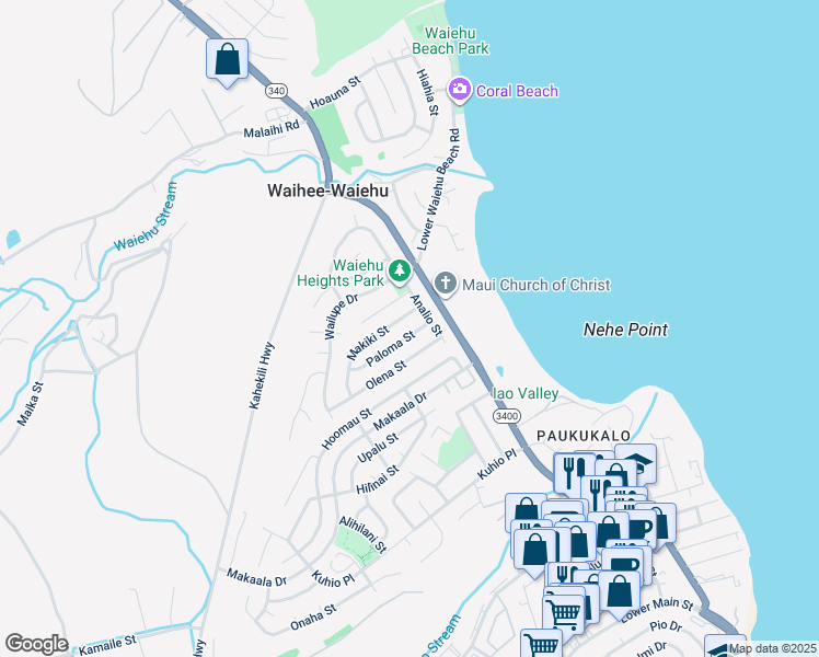 map of restaurants, bars, coffee shops, grocery stores, and more near 746 Makiki Street in Wailuku