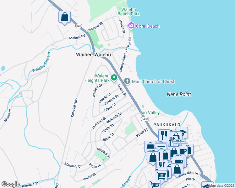 map of restaurants, bars, coffee shops, grocery stores, and more near 746 Makiki Street in Wailuku